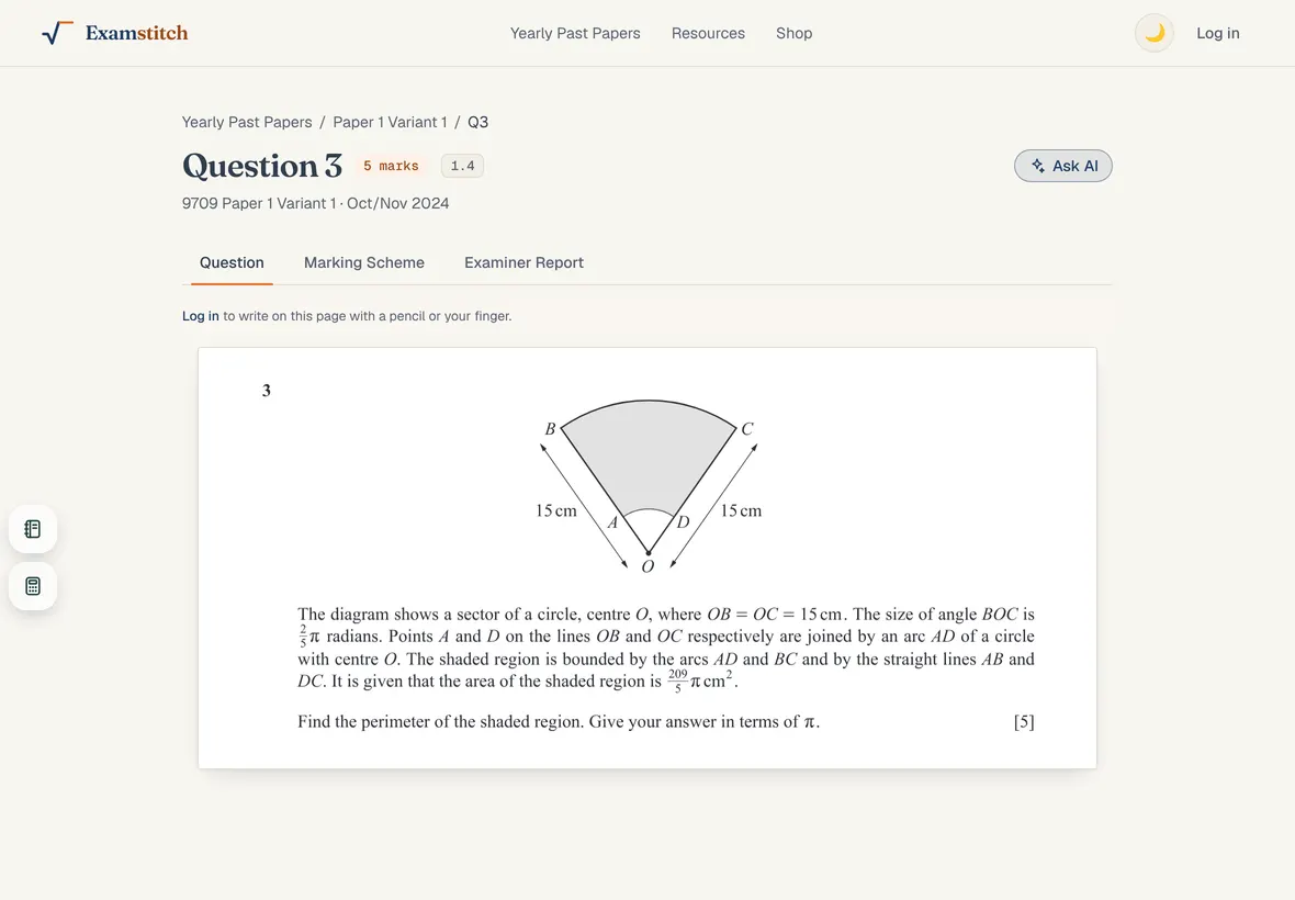 Question 3 of 9709 Paper 1, on its own page